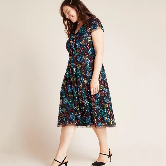 Anthropologie Glenna Sequined Midi Dress - Picture 2 of 6